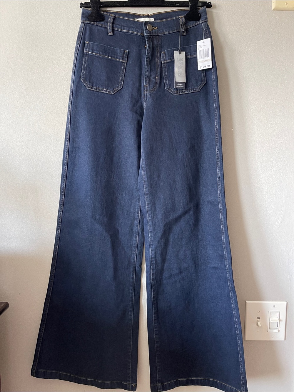 Habitual Patch Pocket Flare Wide Leg Dark Navy Denim PALOMA Jeans